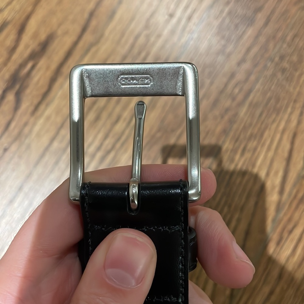 Coach black men’s simple leather belt - Picture 7 of 8